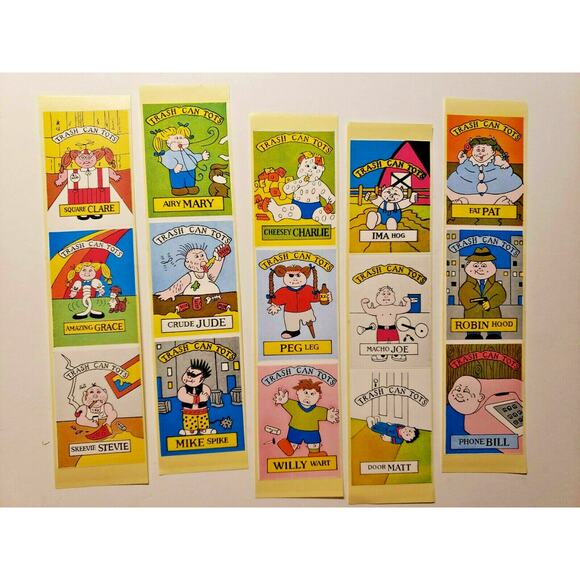 15 Trash Can Tots Vending Machine Stickers New Old Stock A (298) - Picture 1 of 3